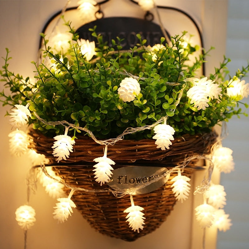 Warm White Pine Cone String Light