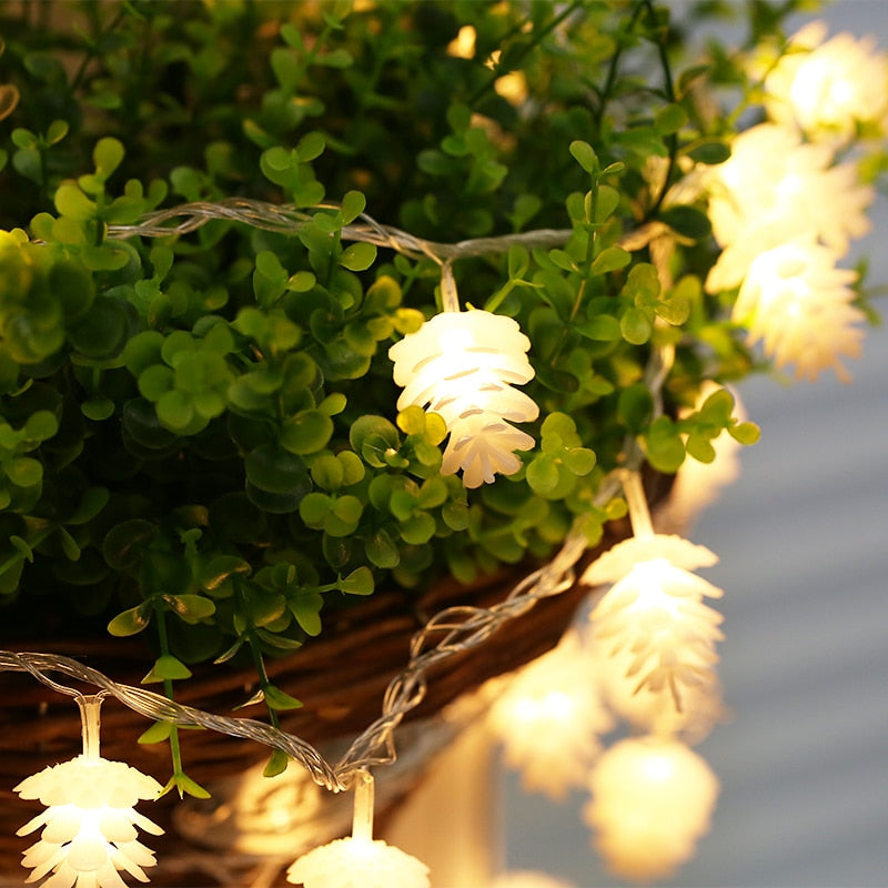 Warm White Pine Cone String Light