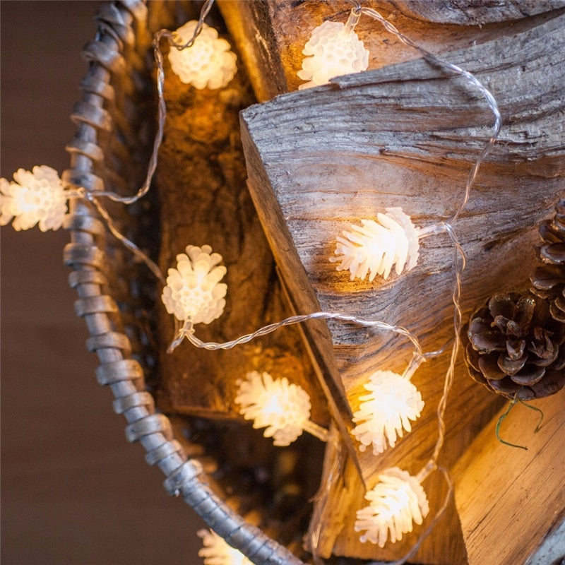 Warm White Pine Cone String Light